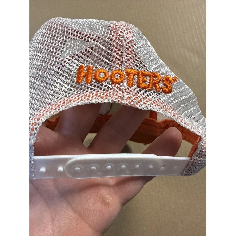 Hooters Baseball Hat Ball Cap Distressed Mesh Back Snapback Owl Unisex Orange